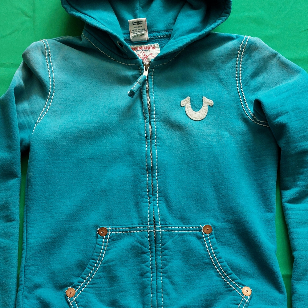 True Religion Blue Denim Jacket Sporty Casual Style